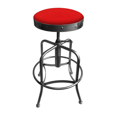 HOLLAND BAR STOOL CO Adjustable Stool, Clear Coat Finish, Canter Red Seat 910CL011